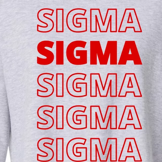 Sigma Male Modern Minimal Loner Wolf Sigma Grindset Meme Cute Gift Cropped Pullover Crew