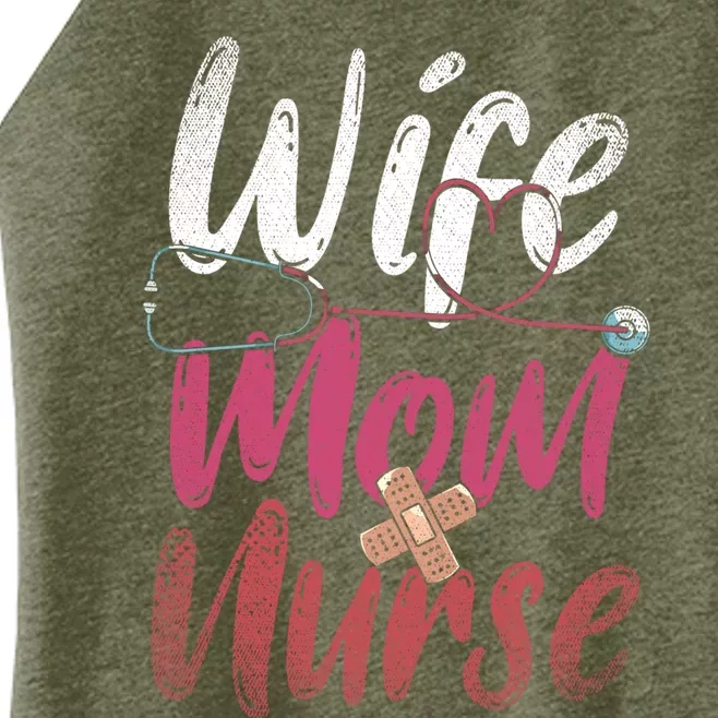 Stethoscope Medicine Mothers Day Nursing Wife Mom Nurse Gift Women’s Perfect Tri Rocker Tank