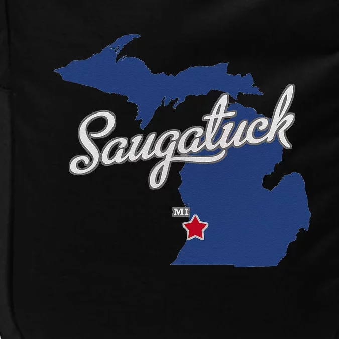 Saugatuck Michigan MI Map Impact Tech Backpack