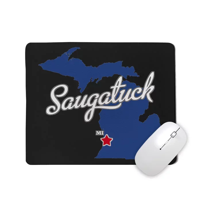 Saugatuck Michigan MI Map Mousepad