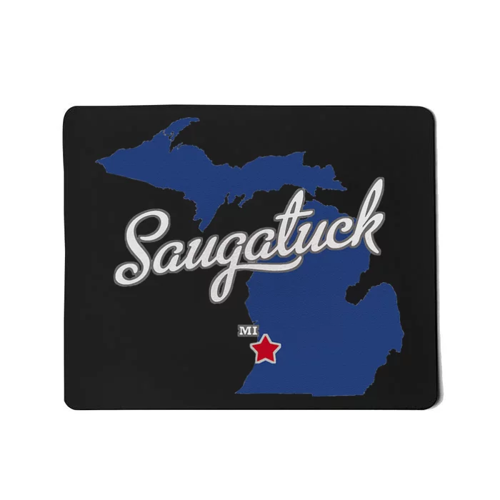 Saugatuck Michigan MI Map Mousepad