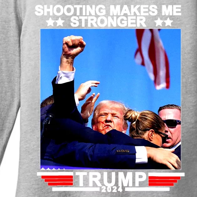 Shooting Makes Me Stronger Trump 2024 Womens CVC Long Sleeve Shirt