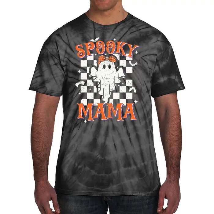 Spooky Mama Mom Cute Ghost Retro Spooky Season Halloween Tie-Dye T-Shirt