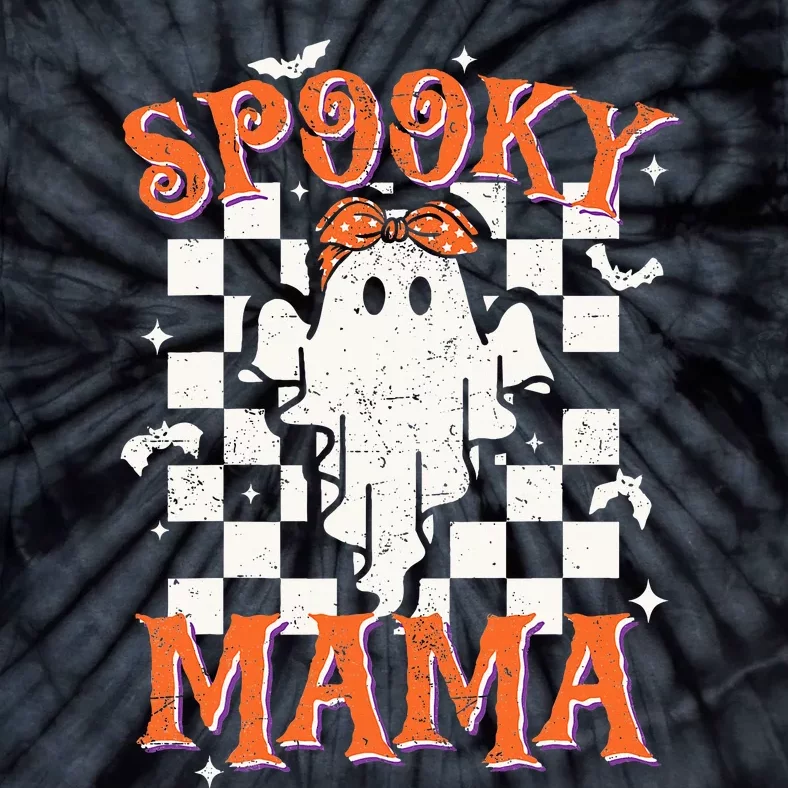 Spooky Mama Mom Cute Ghost Retro Spooky Season Halloween Tie-Dye T-Shirt