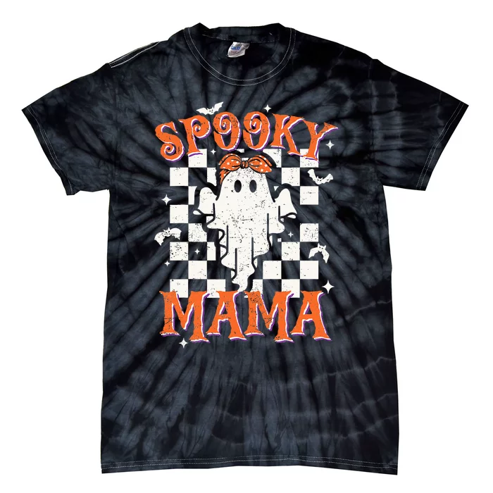 Spooky Mama Mom Cute Ghost Retro Spooky Season Halloween Tie-Dye T-Shirt