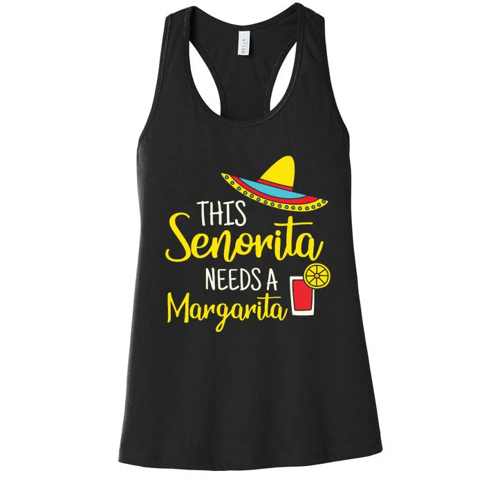 Senorita Margarita Mexican Fiesta Funny Cinco De Mayo Women's Racerback Tank