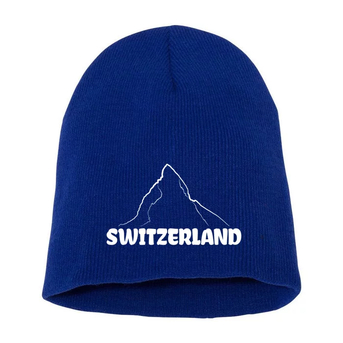 Switzerland Matterhorn Mountaineer Snow Ski Lovers Gift Meaningful Gift Short Acrylic Beanie