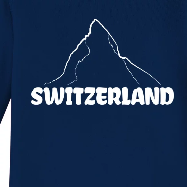 Switzerland Matterhorn Mountaineer Snow Ski Lovers Gift Meaningful Gift Baby Long Sleeve Bodysuit