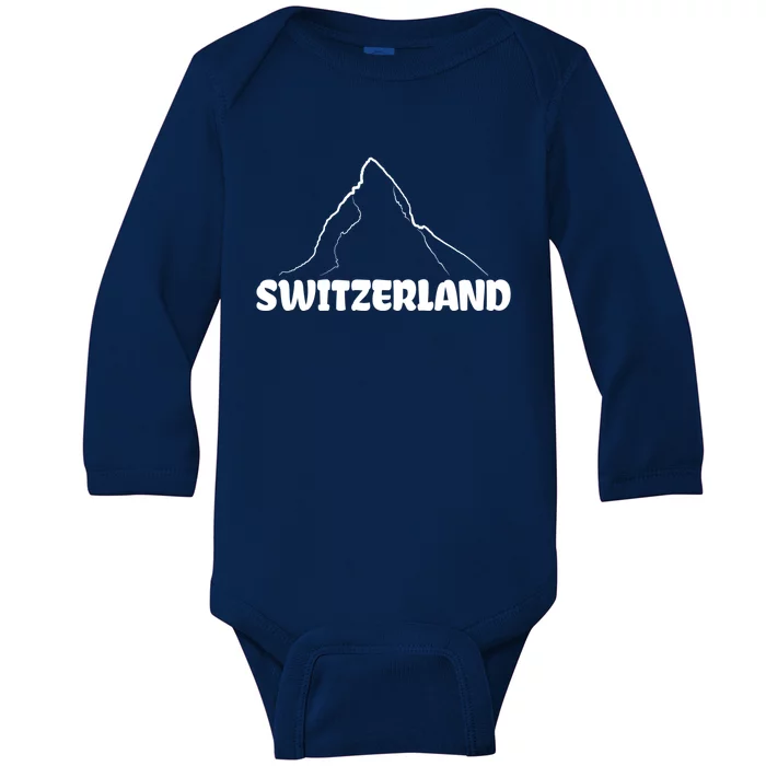 Switzerland Matterhorn Mountaineer Snow Ski Lovers Gift Meaningful Gift Baby Long Sleeve Bodysuit