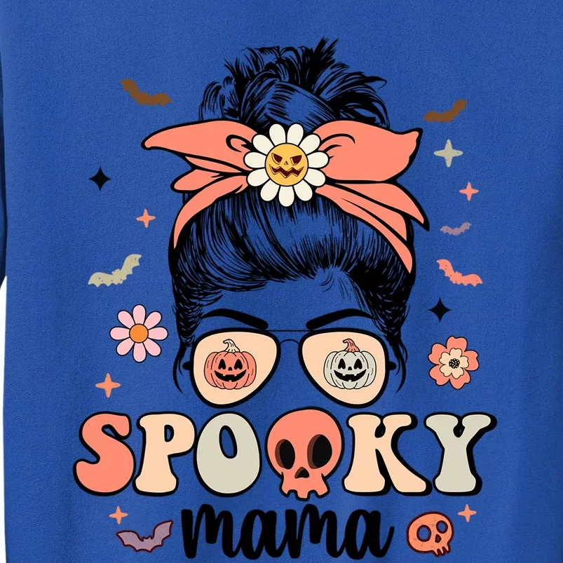 Spooky Mama Messy Bun Matching Mama And Mini Halloween Gift Tall Sweatshirt