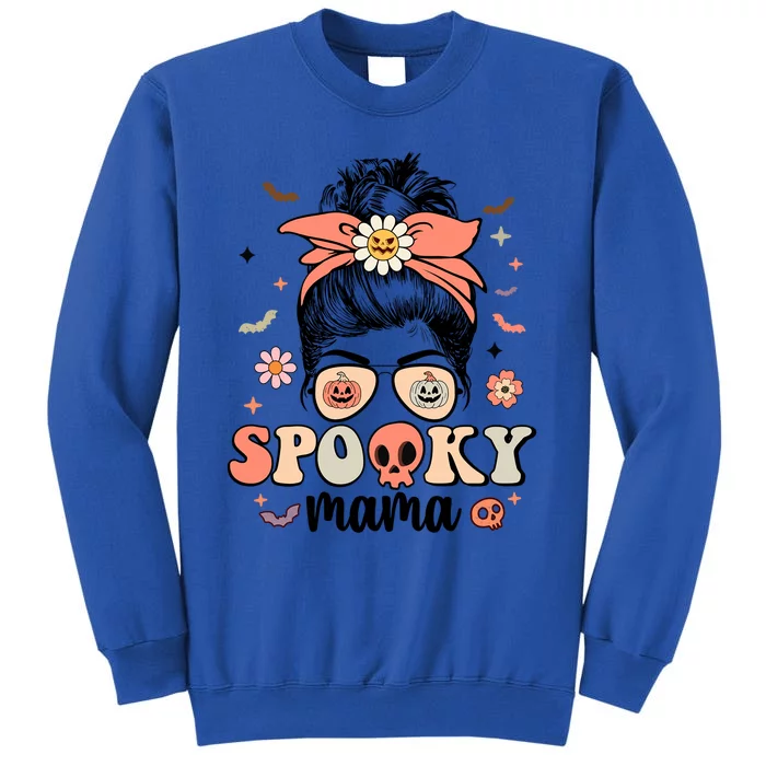 Spooky Mama Messy Bun Matching Mama And Mini Halloween Gift Tall Sweatshirt