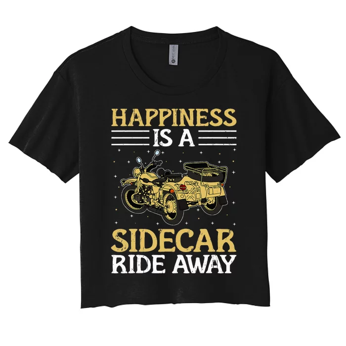 Sidecar Motorcycle Motorcyclist Bike Motorbike Sidecar Rider Women's Crop Top Tee