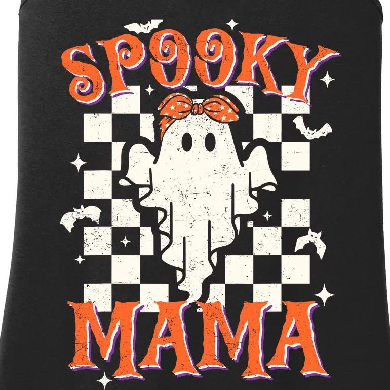 Spooky Mama Mom Cute Ghost Retro Spooky Season Halloween Ladies Essential Tank