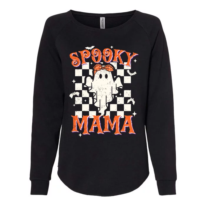 Spooky Mama Mom Cute Ghost Retro Spooky Season Halloween Womens California Wash Sweatshirt