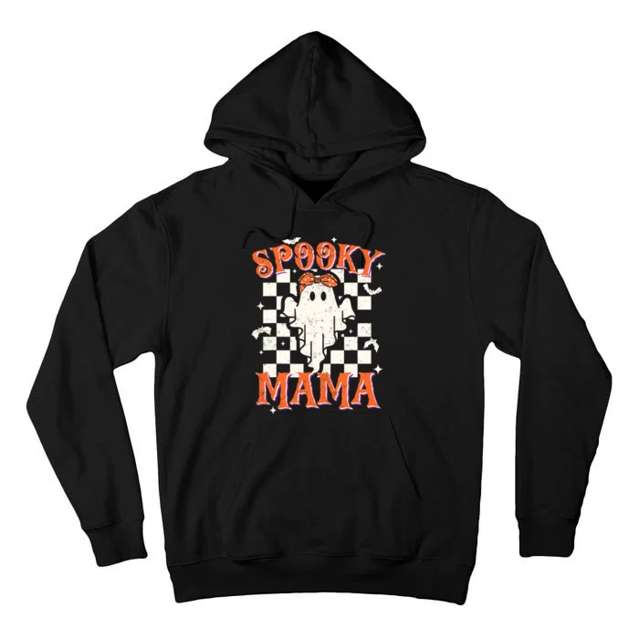 Spooky Mama Mom Cute Ghost Retro Spooky Season Halloween Tall Hoodie