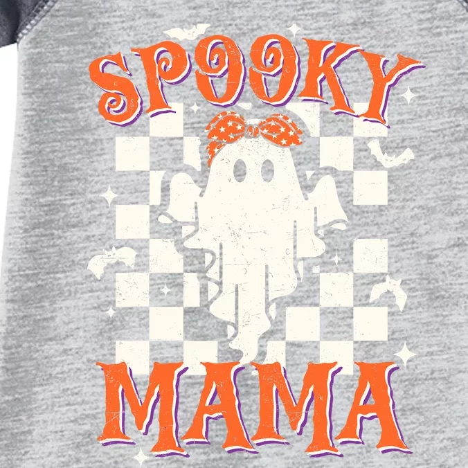 Spooky Mama Mom Cute Ghost Retro Spooky Season Halloween Infant Baby Jersey Bodysuit