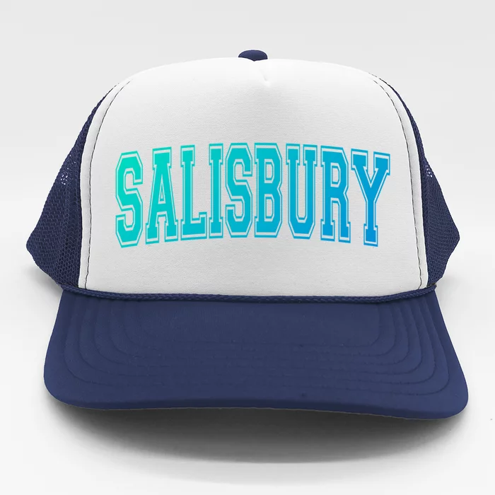 Salisbury Md Maryland Usa Vintage Sports Varsity Style Funny Gift Trucker Hat