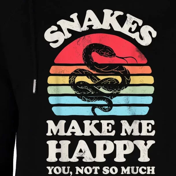 Snakes Make Me Happy You Not So Much Snake Reptile Retro Men Womens Funnel Neck Pullover Hood