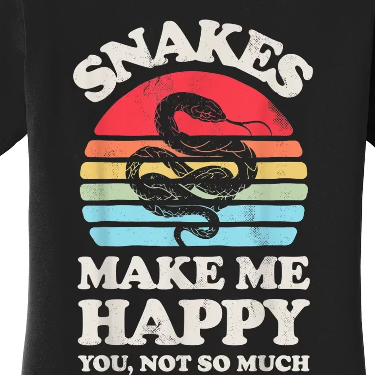 Snakes Make Me Happy You Not So Much Snake Reptile Retro Men Women's T-Shirt