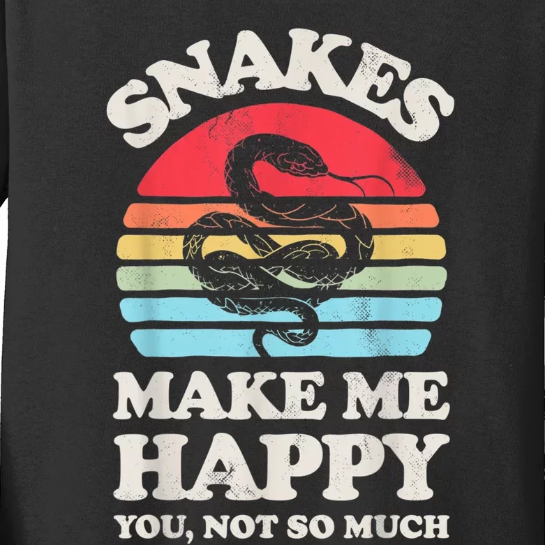 Snakes Make Me Happy You Not So Much Snake Reptile Retro Men Kids Long Sleeve Shirt