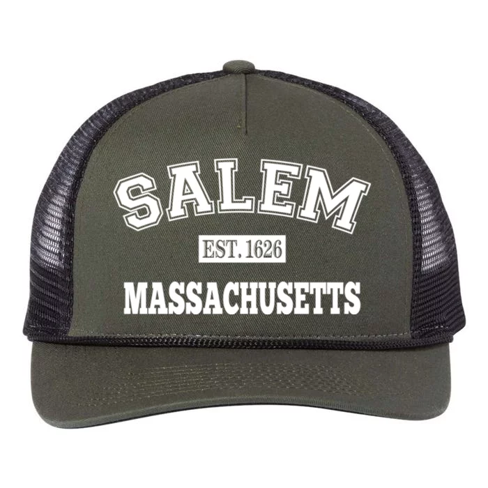 Salem Massachusetts Ma Established Vintage Sports Retro Rope Trucker Hat Cap