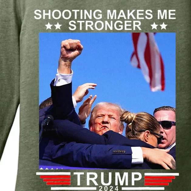 Shooting Makes Me Stronger Trump 2024 Womens CVC Long Sleeve Shirt