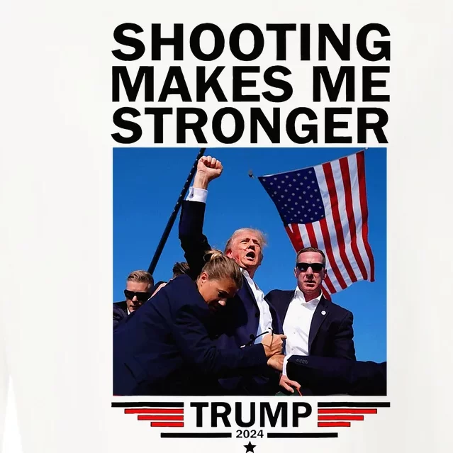 Shooting Makes Me Stronger Donald Trump 2024 Cropped Pullover Crew