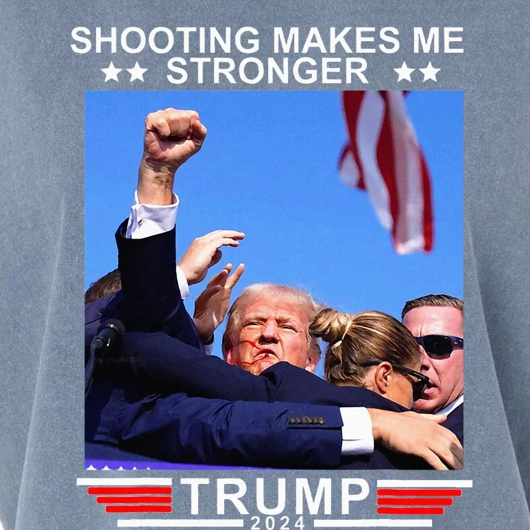 Shooting Makes Me Stronger Trump 2024 Garment-Dyed Women's Muscle Tee