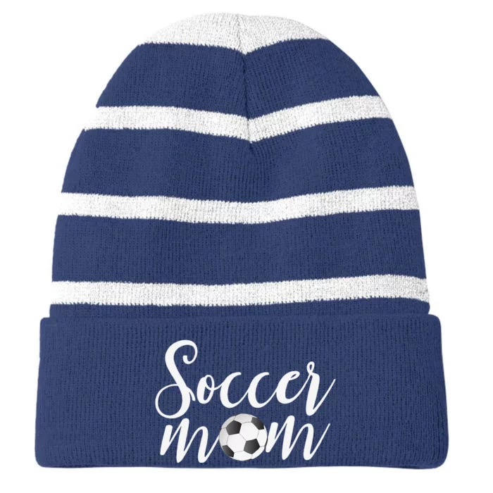 Soccer Mom Mothers Day Gifts For Mom Striped Beanie with Solid Band