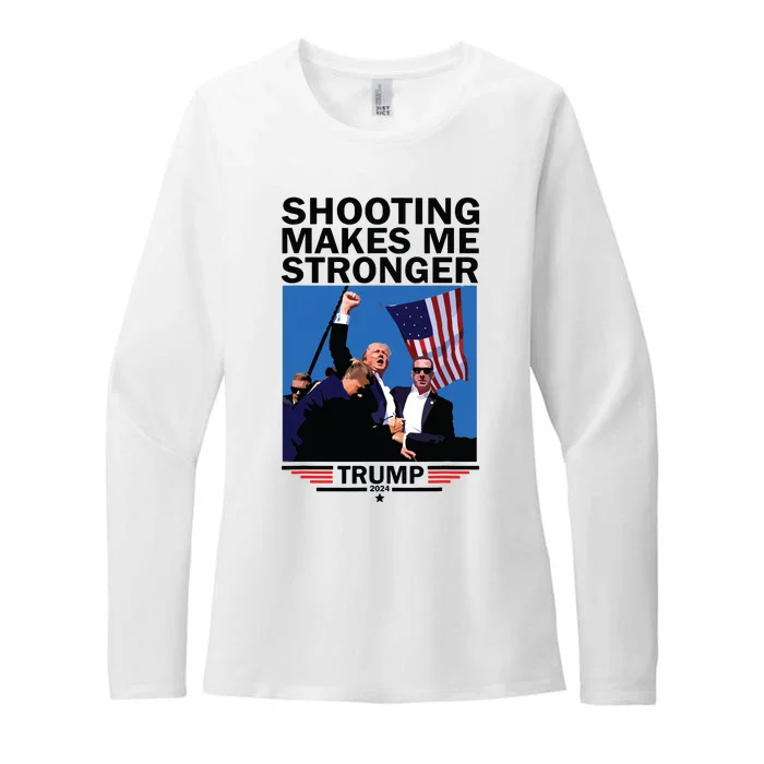 Shooting Makes Me Stronger Donald Trump 2024 Womens CVC Long Sleeve Shirt