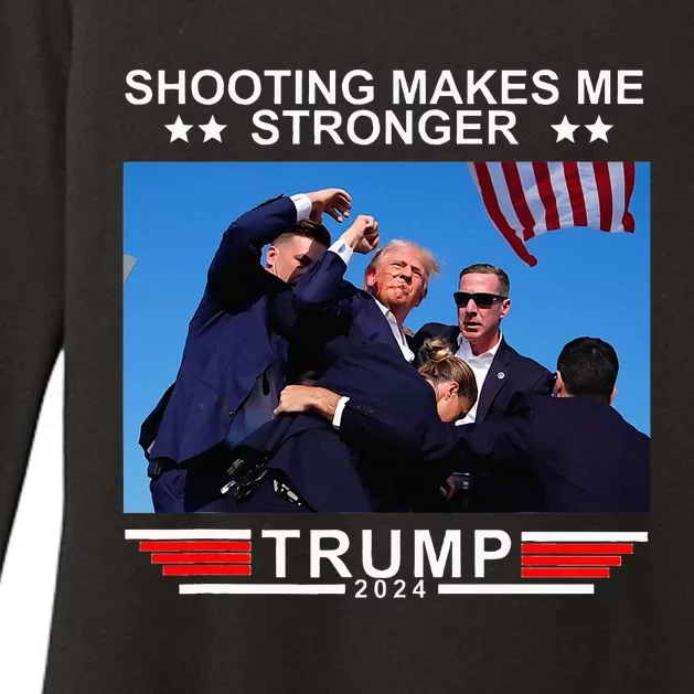 Shooting Makes Me Stronger Trump 2024 Womens CVC Long Sleeve Shirt