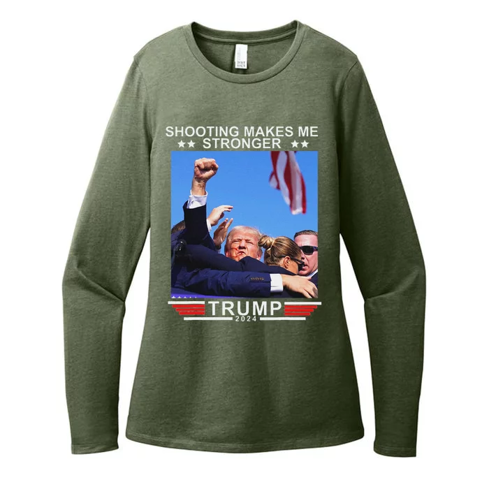 Shooting Makes Me Stronger Trump 2024 Election Design Womens CVC Long Sleeve Shirt