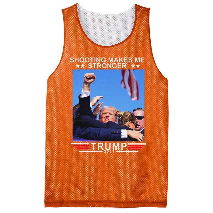 Shooting Makes Me Stronger Trump 2024 Election Design Mesh Reversible Basketball Jersey Tank