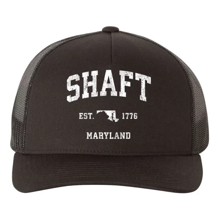 Shaft Maryland Md Vintage Established Athletic Sports Design Yupoong Adult 5-Panel Trucker Hat