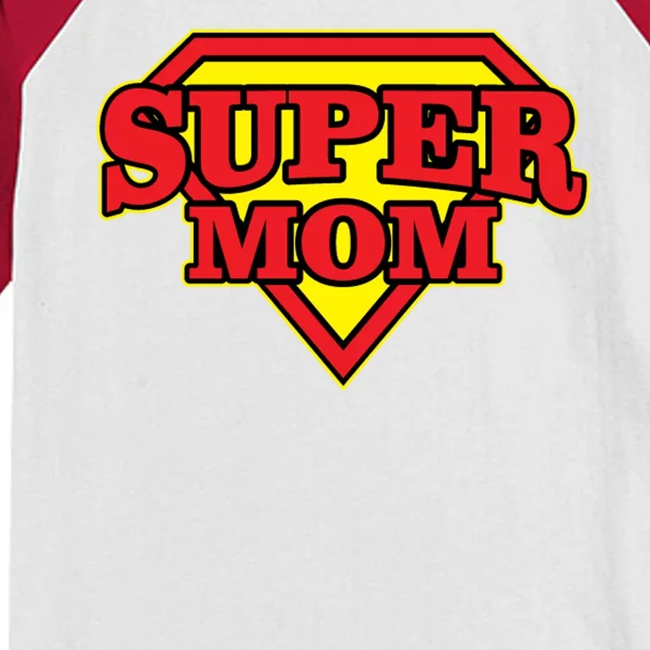 Super Mom Mother's Day Gift Kids Colorblock Raglan Jersey