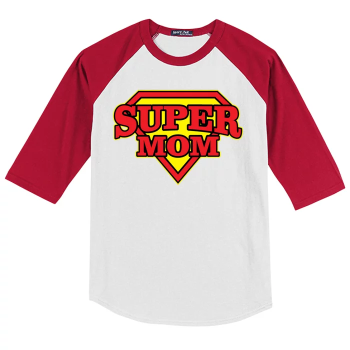 Super Mom Mother's Day Gift Kids Colorblock Raglan Jersey