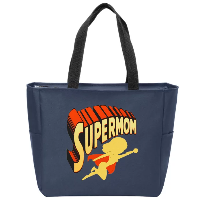 Super Mom Mothers Day & Birthday Gift For Mom Super Hero Zip Tote Bag