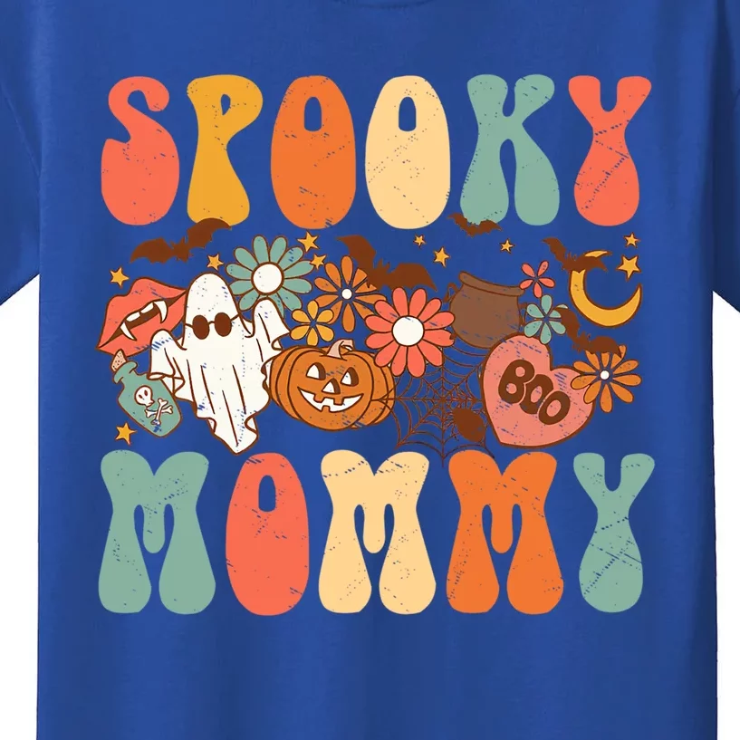 Spooky Mommy Matching Funny Gift Retro Halloween Ghost Witchy Gift Kids T-Shirt