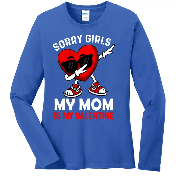 Sorry My Mom Is My Valentine Dabbing Heart Sunglasses Cool Gift Ladies Long Sleeve Shirt