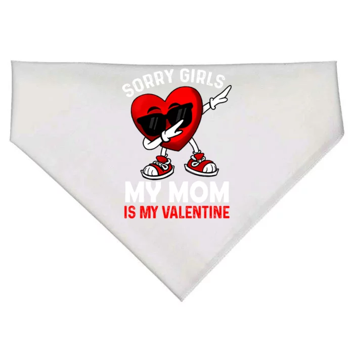 Sorry My Mom Is My Valentine Dabbing Heart Sunglasses Cool Gift USA-Made Doggie Bandana