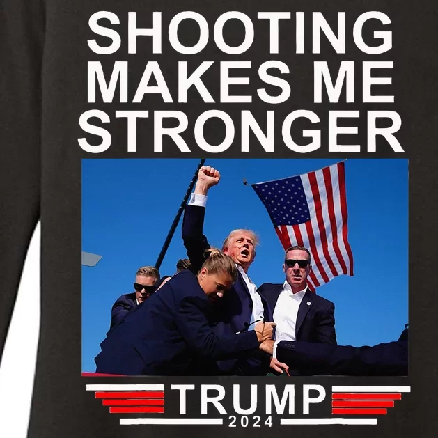 Shooting Makes Me Stronger Trump 2024 Womens CVC Long Sleeve Shirt