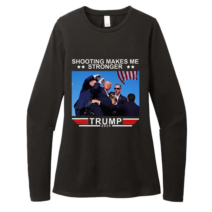 Shooting Makes Me Stronger Trump 2024 Womens CVC Long Sleeve Shirt