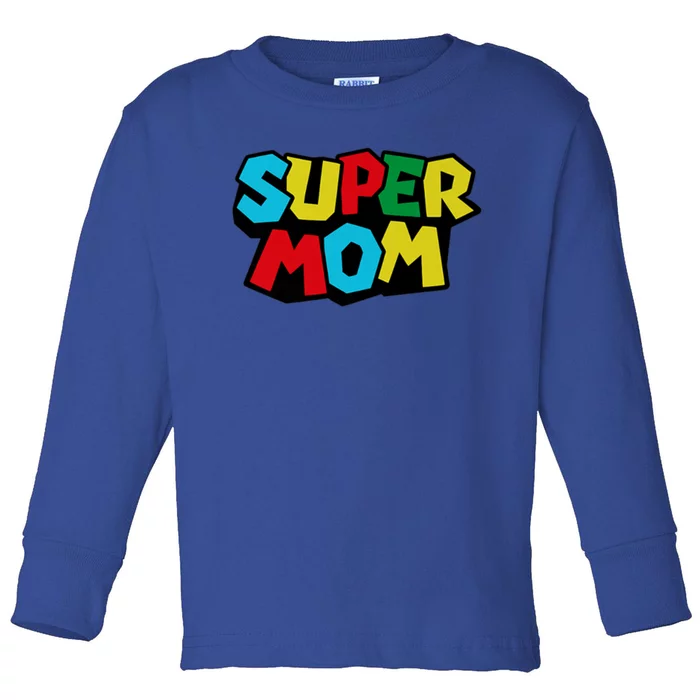 Super Mom Mommio Mommy Funny Color Toddler Long Sleeve Shirt