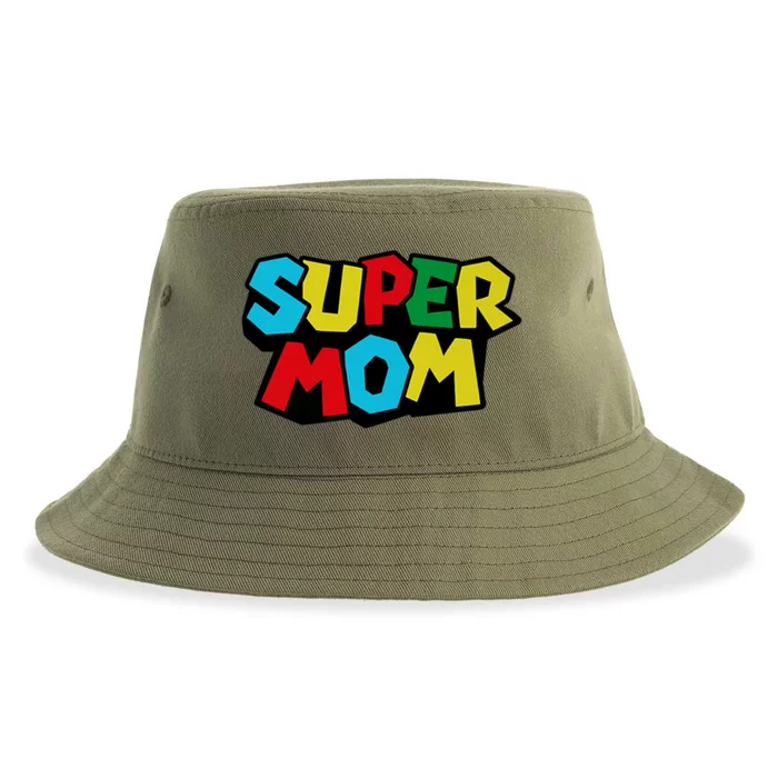 Super Mom Mommio Mommy Funny Color Sustainable Bucket Hat