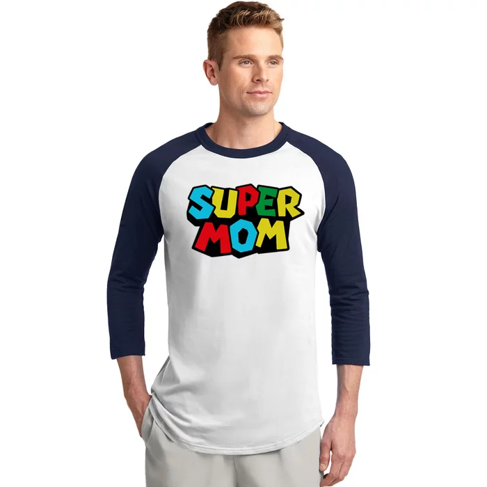 Super Mom Mommio Mommy Funny Color Baseball Sleeve Shirt