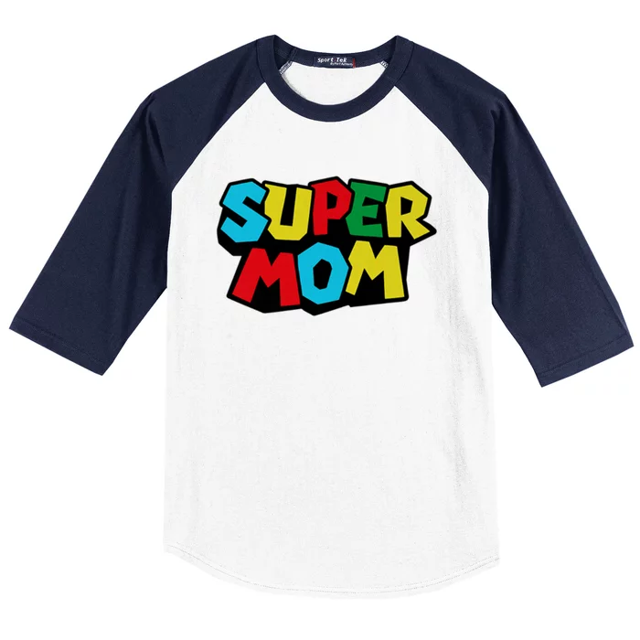 Super Mom Mommio Mommy Funny Color Baseball Sleeve Shirt