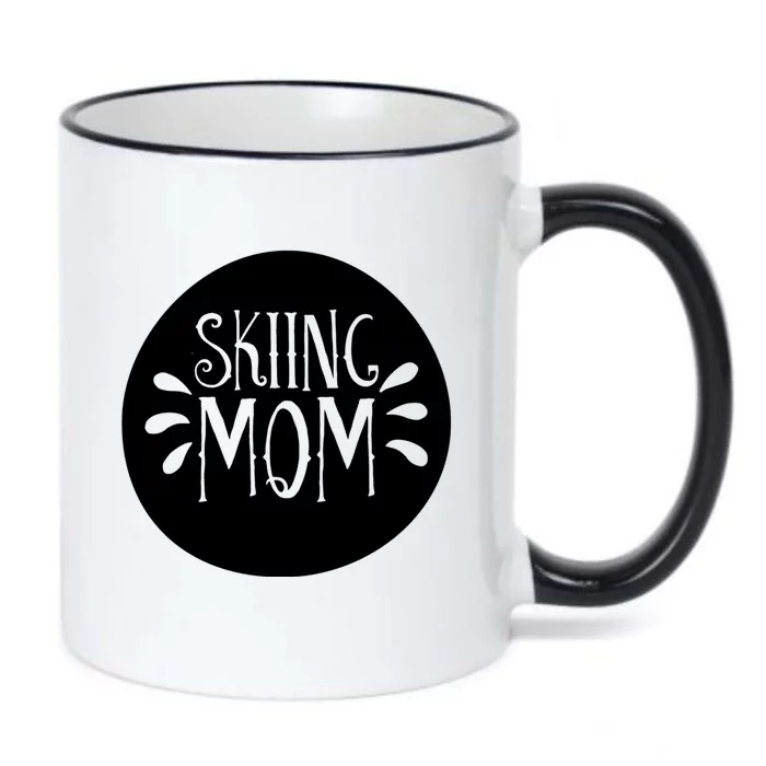 Skiing Mom Mother Skier Ski Gift Black Color Changing Mug