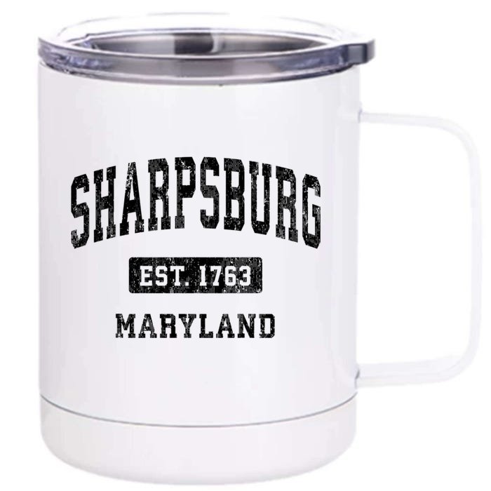 Sharpsburg Maryland Md Vintage Athletic Sports Front & Back 12oz Stainless Steel Tumbler Cup