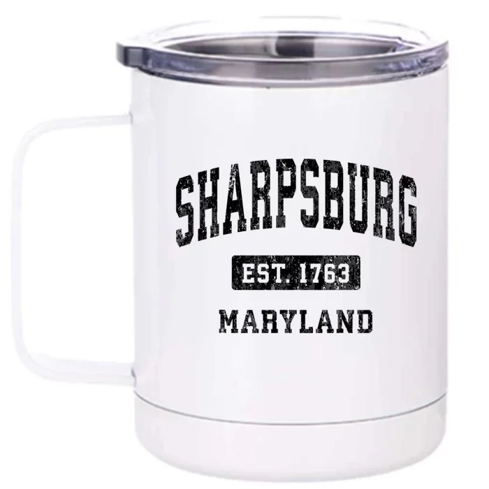 Sharpsburg Maryland Md Vintage Athletic Sports Front & Back 12oz Stainless Steel Tumbler Cup