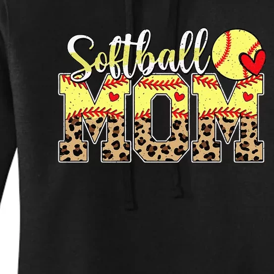 Softball Mama Mom Mother MotherS Day Cheering Boy Sport Women's Pullover Hoodie